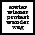 Erster Wiener Protestwanderweg / Zentrum polis Logo des Ersten Wiener Protestwanderwegs