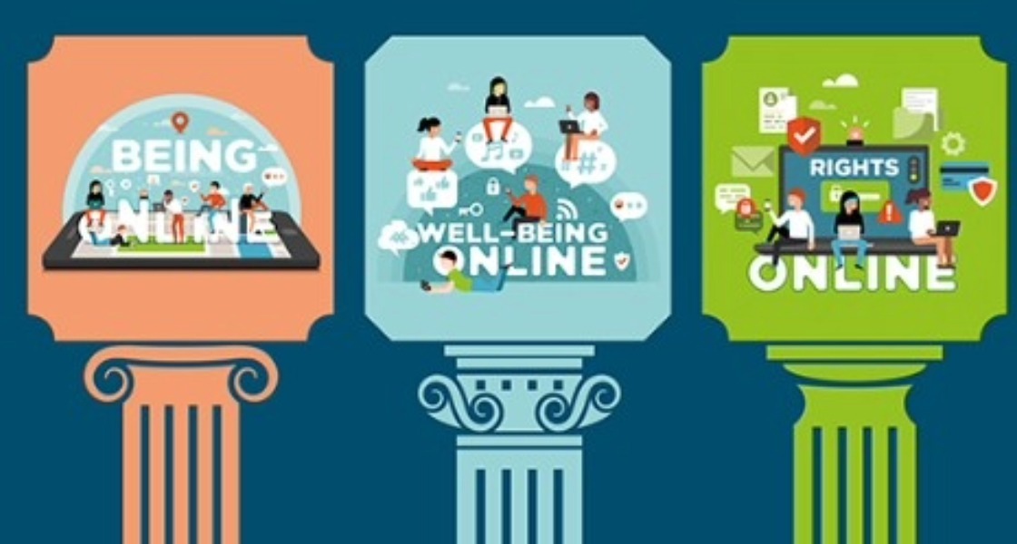 Petrol Hintergrundfarbe und drei Säulen sind abgebildet.