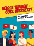 Cover der Zeitschrift in knalligen Farben. Eine Grafik stellt vier Personen dar (zwei Frauen und zwei Männer), die mit Sprechblasen Rufzeichen und Fragezeichen aufwerfen. 