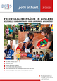 Umschlagseite mit einer Collage aus Farbbildern, die unterschiedliche Arbeitssituationen bei Freiwilligeneinsätzen zeigen.