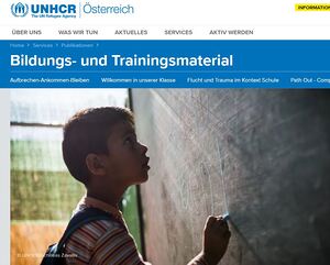 Screenshot der Website des UNHCR.