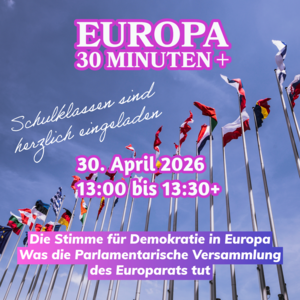 Hintergrund wehende eurpäische Fahnen mit blauem Himmel