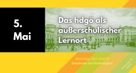 Banner  'Das hdgö als außerschulischer Lernort'