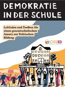 Titelblatt in den Farben blau, weiß und orange. Jugendliche halten mit ihren Händen ein Haus in die Höhe.