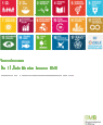 Weiße Umschlagseite mit den 17 farbigen Icons der 17 SDGs.
