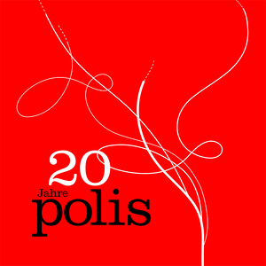 Cover mit rotem Hintergrund und weißen verschnörkelten Linien, Text: 20 polis