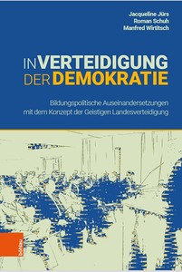 Cover in Blau und Beige. Im Zentrum eine stilisierte Darstellung von Menschen, die in einem Raum sitzen und einem Redner zuhören.