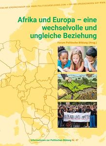 Umschlagseite in Gelb mit dem stilisierten afrikanischen Kontinent und drei kleinen Bildern zur Illustration.